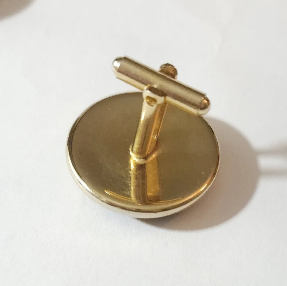 Vintage Tartan Plaid Wool Gold Tone Cufflinks Scottish Style